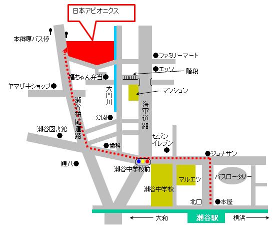 地図：横浜事業所案内図