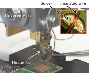 Soldering of insulated wire of coil
