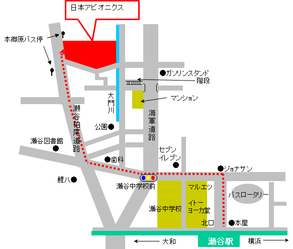 地図：横浜事業所案内図