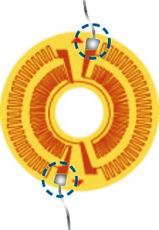 円型ひずみゲージ接合事例