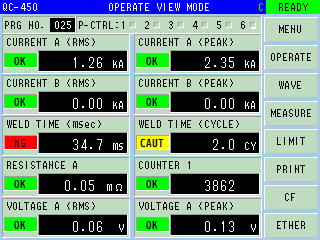 写真：QC-450_OPERATE VIEW画面