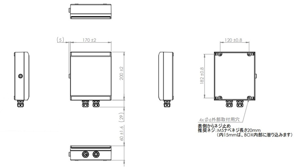 C50A-FS　外形図 IF中継BOX（C50A-IE / C50B-IE）