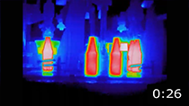 ラインのガラス瓶を計測 ガラス表面計測機：300BP-OG